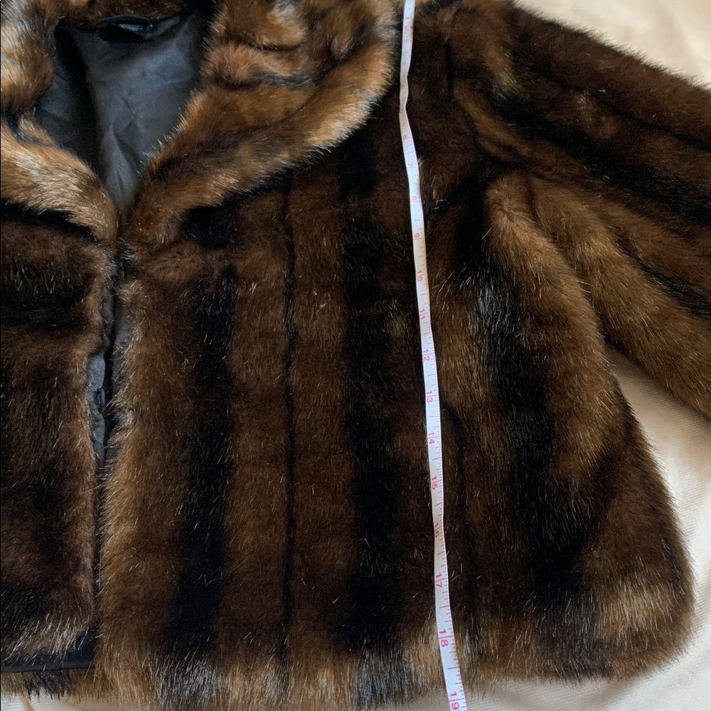 Cejon Mink Style Faux Fur Cropped Jacket Size XL | Cropped Faux Fur Coat - Picture 9 of 10